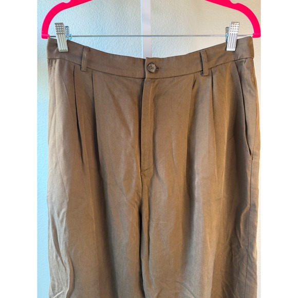 Reformation Brown High Waisted Wide Leg Pleated Pants Women's Size 12 - Picture 2 of 4